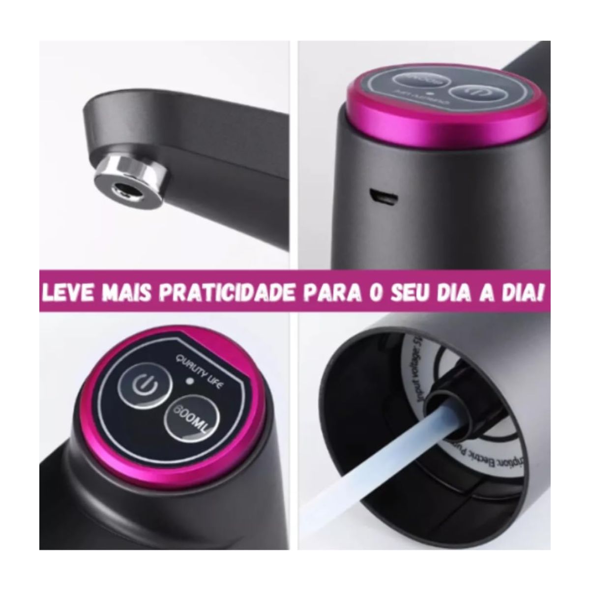 Bomba Elétrica Inteligente De Água Recarregável Usb Galões Bomba Elétrica Inteligente De Água Recarregável Usb Galões